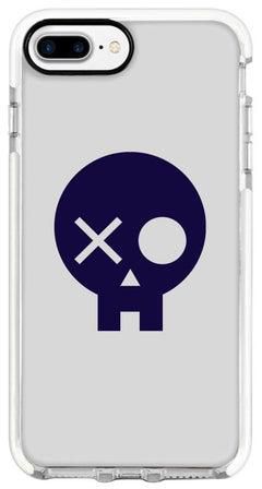 Skull Patch Printed Protective Case Cover For Apple iPhone 8 Plus White/Blue