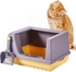 Large Cat Litter Box, Removable Semi-Closed High Sided Cat Litter Tray Box with Litter Cleaning Scoop, for Cats and Small Dogs, Splash Proof, Easy to Clean and Assemble (Purple)