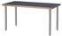 LINNMON / OLOV Table, blue, silver-colour
