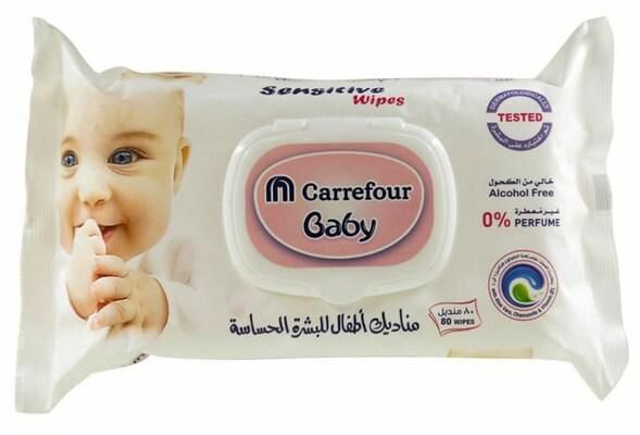 Carrefour Baby Sensitive Wipes 80 Pieces