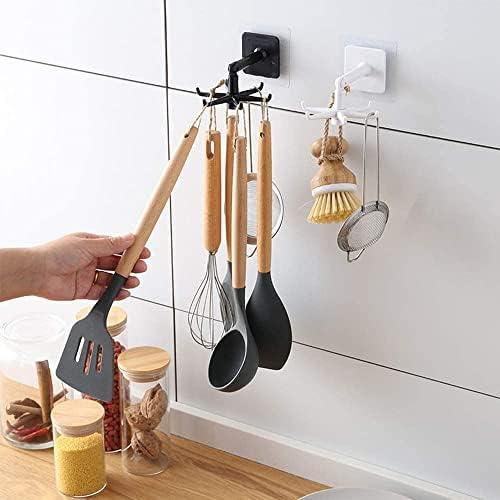 JDSI Under Cabinet Utensil Holder Hanger Hook for Kitchen and Bathroom 2 Pack (Black & White)
