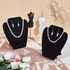 FINGERINSPIRE 2Pcs Black velvet Jewelry Necklace Earrings Display Stand 8.3inch Height 3D Jewelry Chain Organizer Mannequin Model Display Stand Small Combination Necklace Holder for Shows