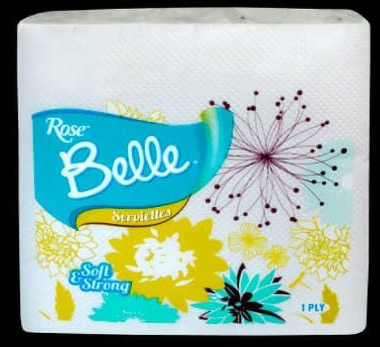 5Pack Belle-White Serviette Paper "A Must Have In Your Party