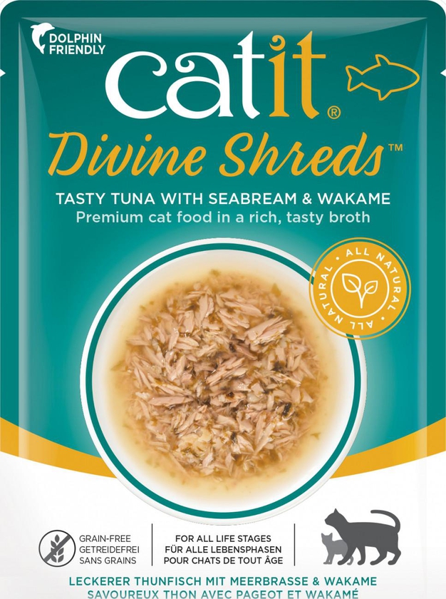 Catit Cat Wet Food Divine Shreds Tuna With Seabream & Wakame 75g