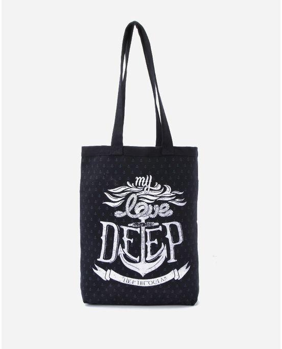 Ultimate Fashion Wear Deep Love Shopper Bag - Navy Blue