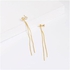 Eissely Women's Elegant Pearl Drop Dangle Long Chain Tassel Earrings Gold