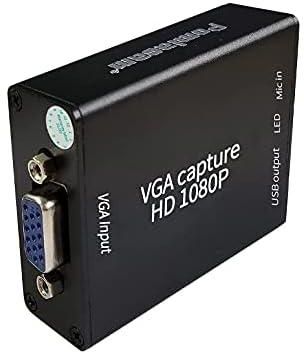 VGA to USB 2.0 Video Converter, Audio and Video Capture Device, Plug-and-Play, No USB Flash Drive, 1080P HD Video Capture Tool for Windows, Linux and Android