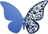 12-Piece Butterfly Pattern 3D Hollow Wall Sticker Set Blue