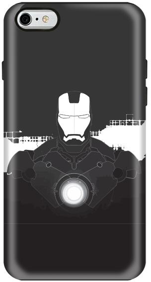 Stylizedd Apple iPhone 6 Premium Dual Layer Tough Case Cover Gloss Finish - Iron Man Beam
