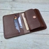 Dr.key محفظة نقود وبطاقات جلد طبيعي مع جيب للعملات المعدنية 3007 بني محبب