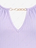 Plus Size Keyhole Ribbed Cutout Chains Cinched Raglan Sleeves Tee - M | Us 10