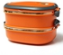 Generic 2 Layers Stainless Steel Lunch Box Picnic Storage Box Insulated Thermal Orange