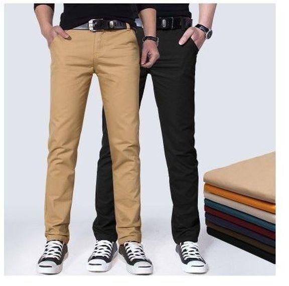 2pcs HIGH QUALITY Chinos Trousers- Black And Carton Colour