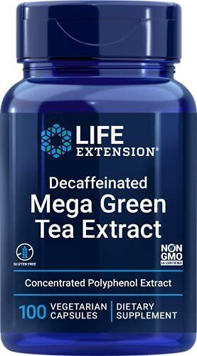 Life Extension Mega Green Tea Extract (98% Polyphenols) Decaffeinated - More Polyphenol Egcg Than The Equivalent Of Several Cups Of Green Tea -Vegetarian, Non-Gmo - 100 Veggi Capsules