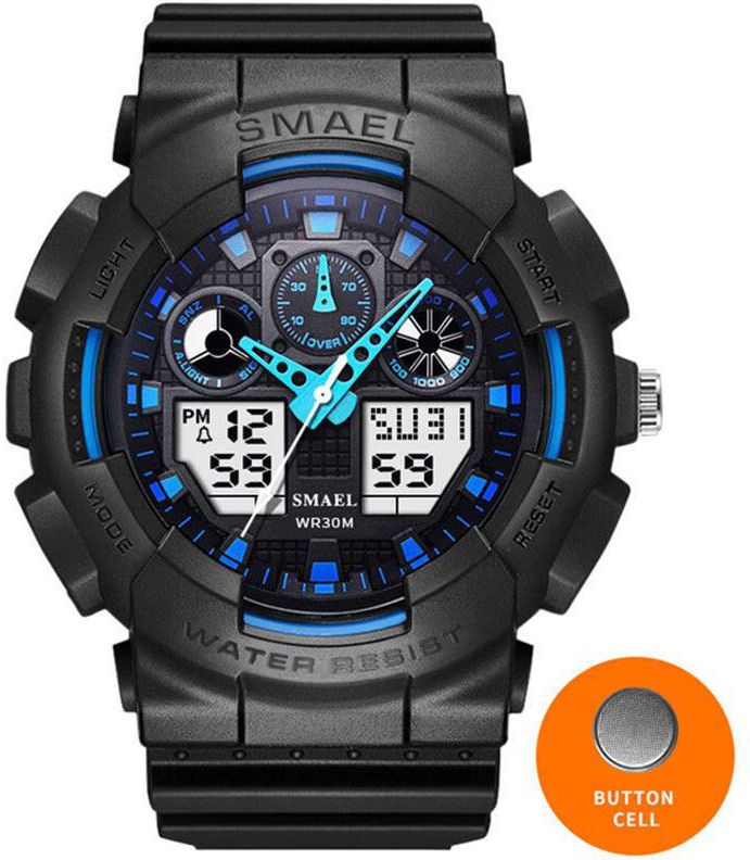 SKMEI ساعة إلكترونية للرجال ماركة رقمية خفيف S صدمة ضد الماء 50 متر LED رياضة ساعة اليد