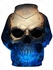 3D Skull Print Pocket Hoodie - Xl