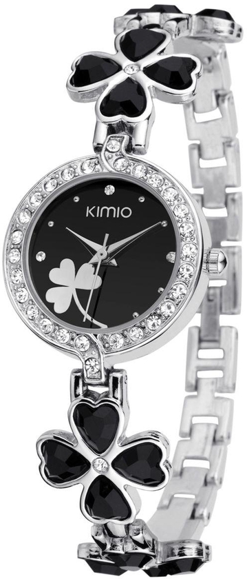 KIMIO Women Dress Watch Full Crystal  Stainless Steel Quartz