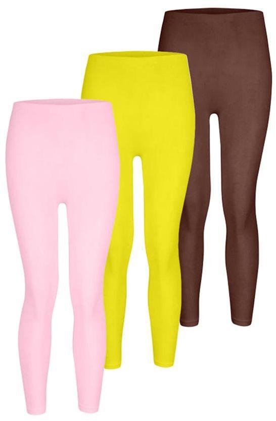 Silvy Set Of 3 Leggings For Girls - Multicolor, 8 To 10 Years