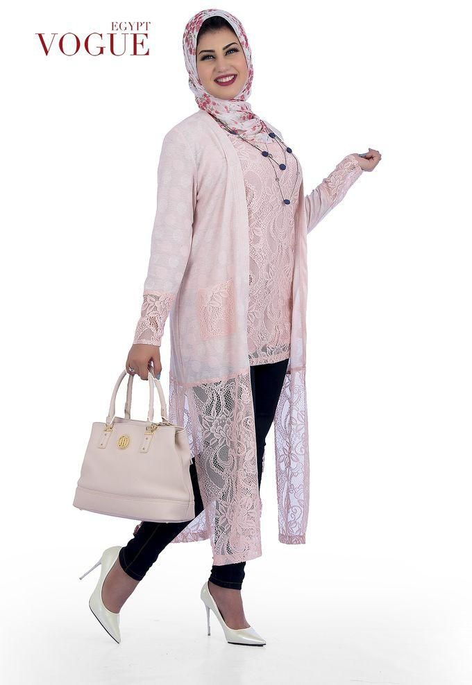Smoky Egypt Knitted Cotton Cardigan With Lace - Pink