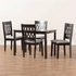 Florencia 5PCE,Table & 4 chairs Dining Set, Black- WD13
