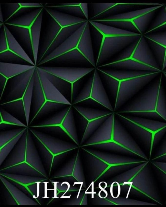 Exotic Wallpapers Adore Decor Green On Black 3D Effect Wallpaper; 3D Wallpaper