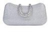 Damara Womens Rhinestone Clasp Sequin Mesh Hard Box Evening Clutch Bag silver