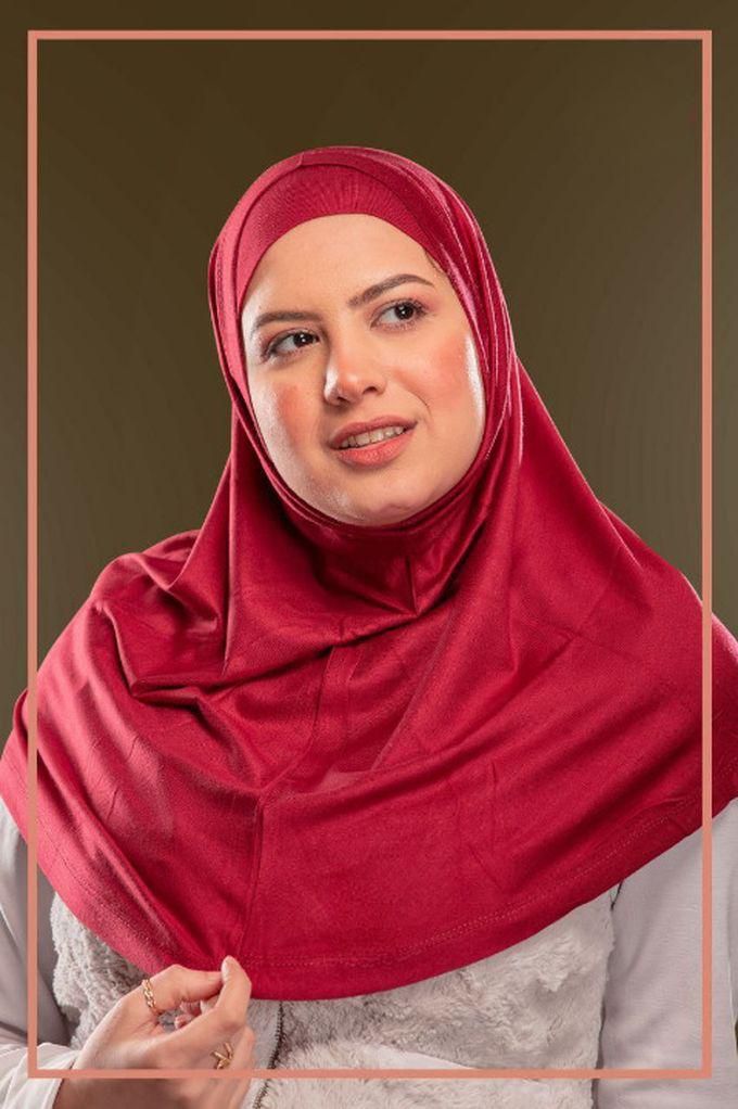 حجاب سوري للنساء 2 قطعة - أحمر
