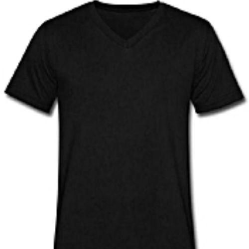 Fashion Plain Black V-Neck T-Shirt