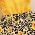 Catpapa Baby Girls Leopard Print Sunflower Sleeveless Bodysuit Sundress