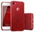 Generic IPhone 7 (4.7") TPU Silicone Sparkle Protective Case + PC Ultra Thin Hybrid 3 In 1 - Red
