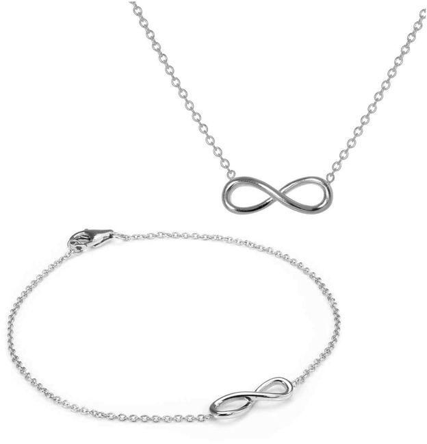Necklace Chain Silver +bracelet _infinity_ White