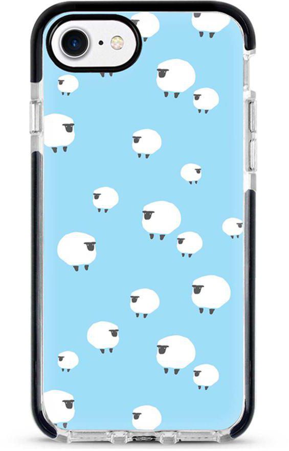 Protective Case Cover For Apple iPhone 8 Counting Sheep Full Print