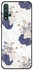 Protective Case Cover For Huawei Nova 5 Pro White & Blue Floral Pattern