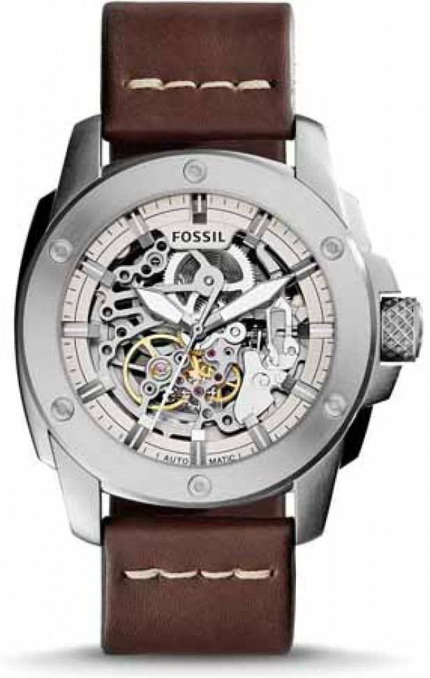 Fossil Men's Machine Automatic Skeleton Leather Watch - ME3083 (Brown)