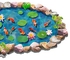 Floor Sticker Vivid 3D Blue Round Lotus Pond For Home Decor