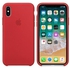 Generic Iphone X Silicone Case (Red) + Free Tempered Glass