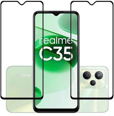 3D Tempered Glass Screen Protector For Realme C35 {2 Pack}