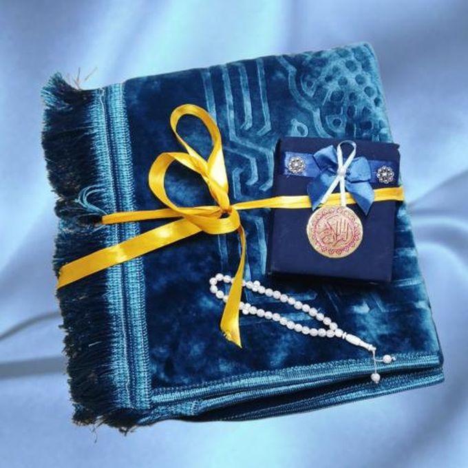 Islamic Gift, A Qur’an + A Comfortable Prayer Rug + Prayer Beads