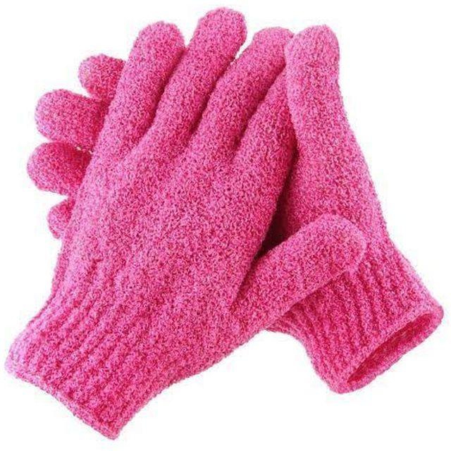 Fashion Exfoliating Gloves For Body Scrub, Hot Pink