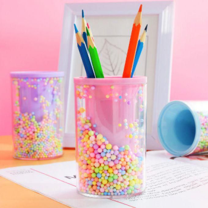 Creative Round Shape Clear Pencil Case Box - Multicolor