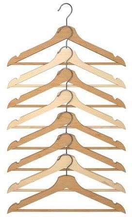 Pack Of 8 Clothes Hanger Brown/Beige 43 x 14cm