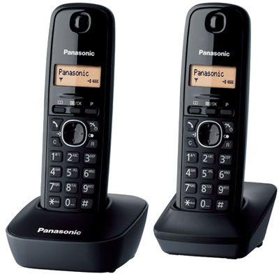 Panasonic KX-TG1612 - Cordless Phone Twin Pack, Black