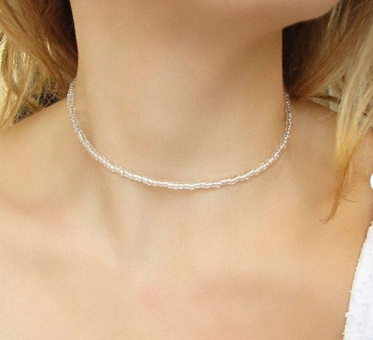 Fashion Choker Beads Necklace Clear