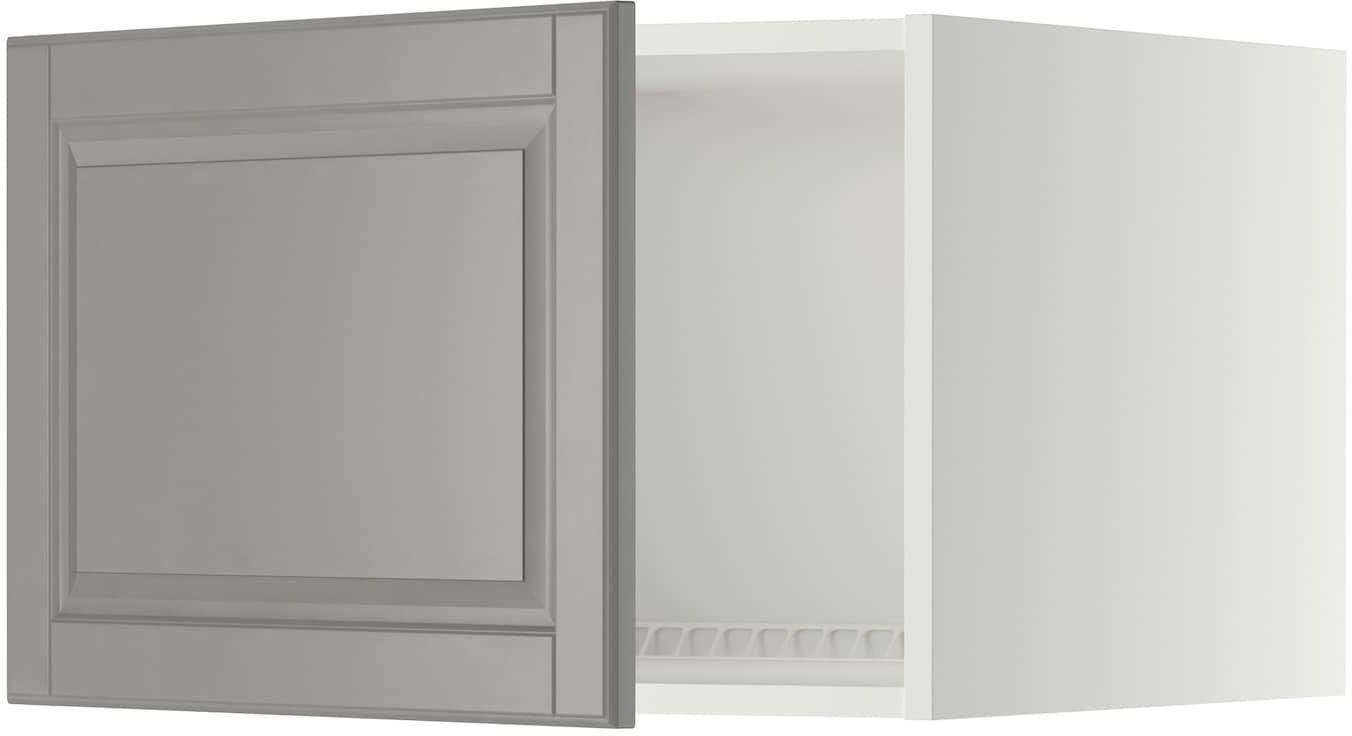 METOD خزانة عالية لثلاجة/فريزر - أبيض/Bodbyn رمادي ‎60x40 سم‏