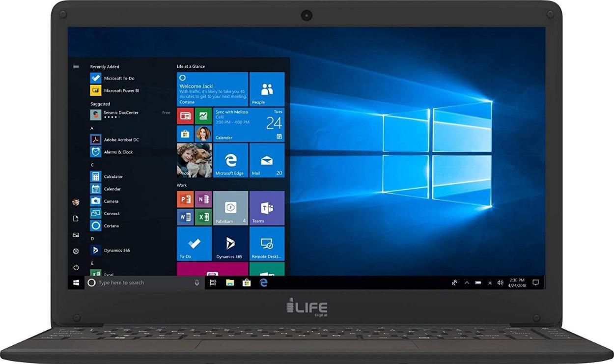 i-Life ZED Air X2 Laptop, Intel Atom Quad Core, 13.3 Inch, 64GB Storage, 4GB RAM, Intel HD Graphics, Win10, Eng-Ara KB - Black | 1303.464.EMPCAEB