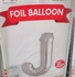 32 Inch Silver Helium Foil Balloon Letter J