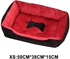 DEO KING Foldable Square Pet Bed With Pet Pillow Red/Black 50*38*15cm