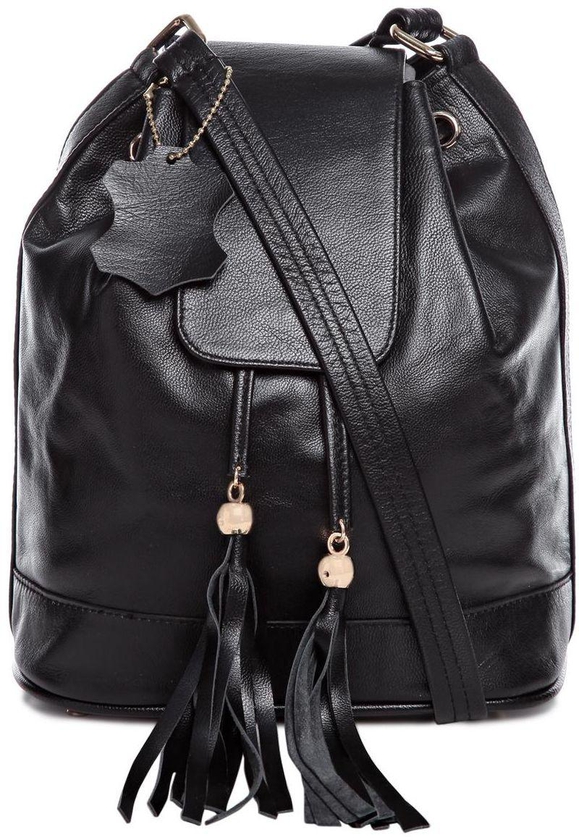Milla by Trendyol  MLCAW161031 Drawstring Bucket Bags Bag for Women - Faux Leather, Black