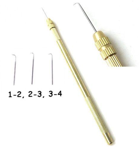 Fashion 3 Size Ventilating Needles(1-2,2-3,3-4)+1 Brass Holder