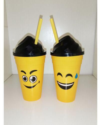 Generic Emoji Tea Soda Smoothie Cups With Reusable Straw ( 2pcs) price ...